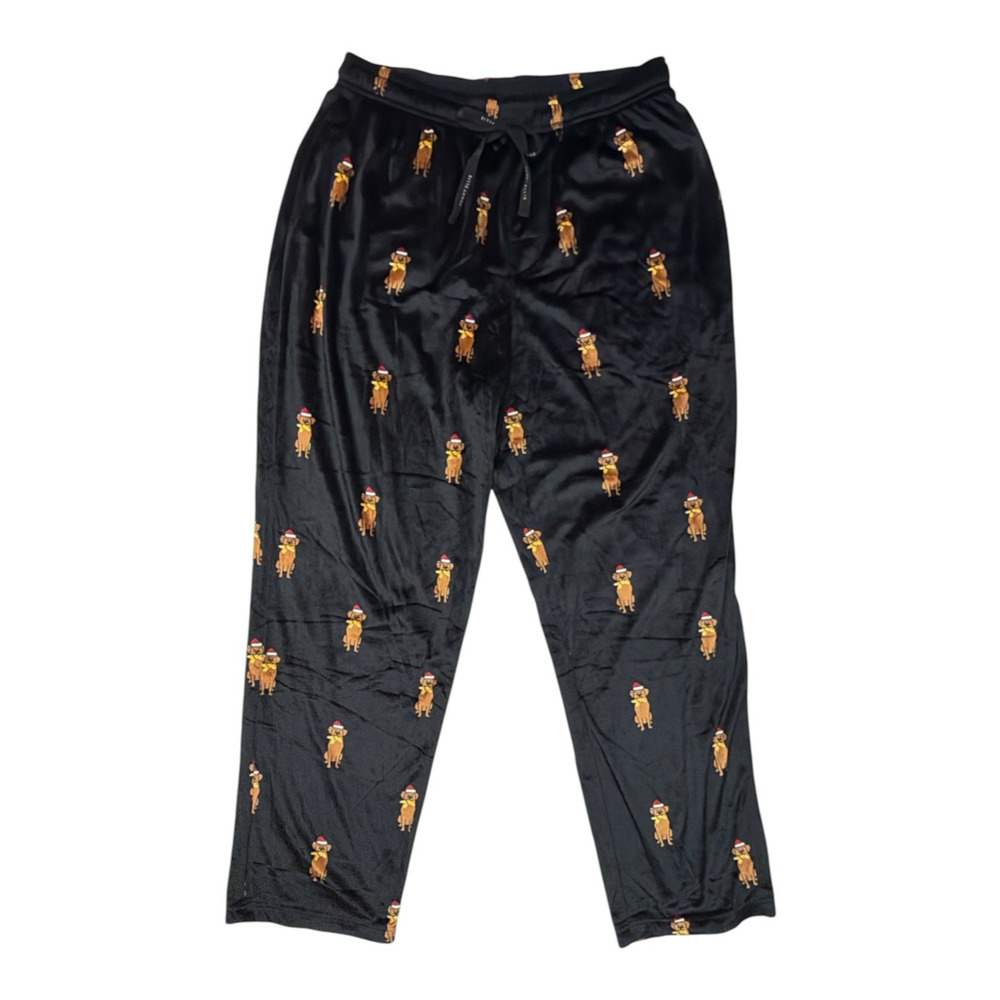 Perry Ellis Portfolio Christmas Santa Claus Dog Cozy Pajama Pants Large